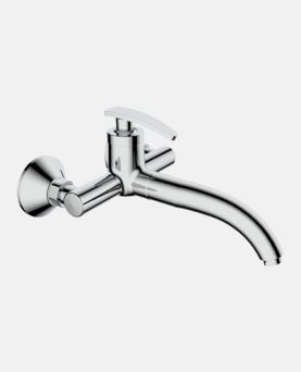 Single Lever Bath Tub Filler with 250mm Extended Spout And Wall Flange