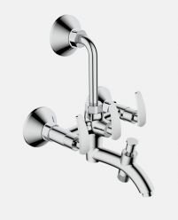 Wall Mixer 3 in 1 with Overhead And Hand Shower Arrangement And Wall Flange