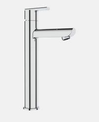 Single Lever Basin Mixer High Neck with 600mm Braided Hose